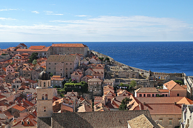 Обои картинки фото города, дубровник , хорватия, крыши, панорама