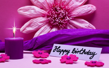 обоя праздничные, день рождения, happy, flowers, pink, день, рождения, birthday