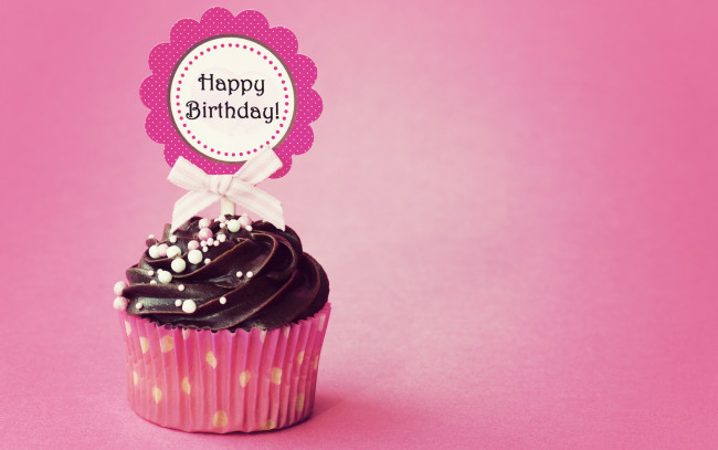 Обои картинки фото еда, пирожные,  кексы,  печенье, кекс, день, рождения, cupcake, happy, birthday