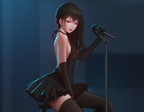 Картинка аниме музыка девушка