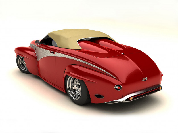 Обои картинки фото volvo custom concept 1956, автомобили, 3д, volvo, custom, concept, 1956, ретро