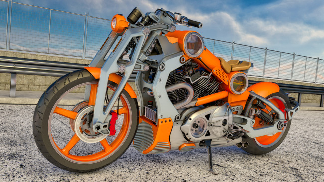 Обои картинки фото мотоциклы, 3d, фон, мотоцикл