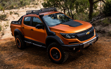 Картинка chevrolet+colorado+xtreme+concept автомобили chevrolet colorado xtreme concept вид спереди экстерьер оранжевый пикап z71 тюнинг американские