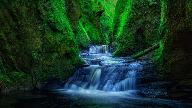 Обои картинки фото природа, водопады, finnich, glen, шотландия