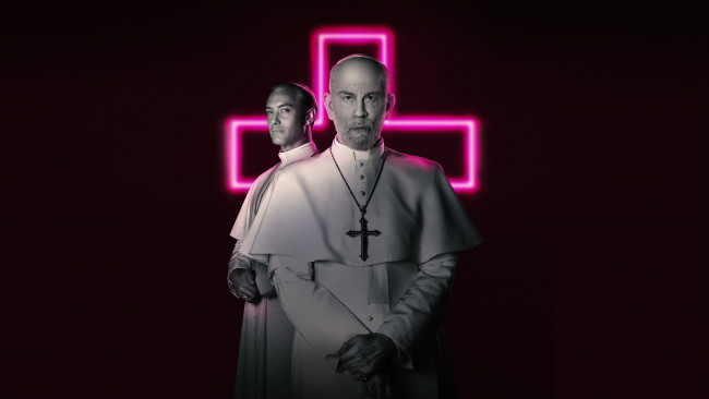 Обои картинки фото the new pope ,  2019 – 2020 , кино фильмы, -unknown , другое, новый, папа, сериал, постер, драма, джуд, лоу, джон, малкович, италия, франция, испания, сша, великобритания