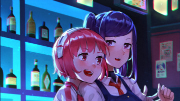 обоя аниме, va-11 hall-a cyberpunk bartender action, девушки