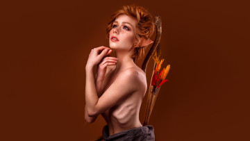 Картинка анастасия+жилина девушки анастасия жилина эльф cosplay красотка девушка модель рыжеволосая поза стройная сексуальная флирт