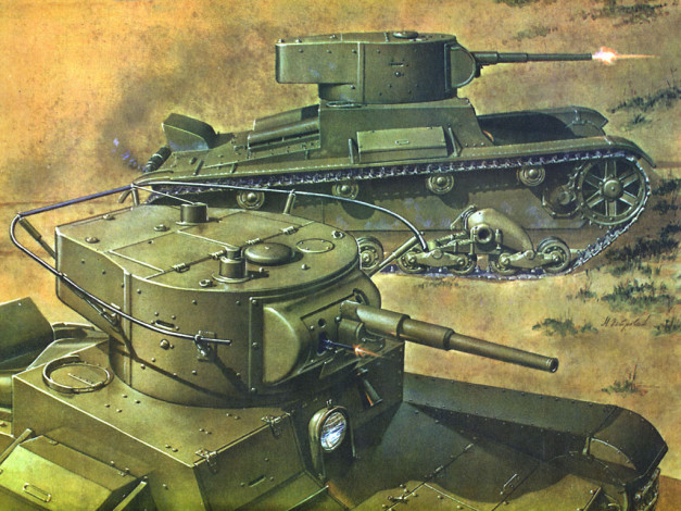 Обои картинки фото советский, лёгкий, танк, 26, техника, военная