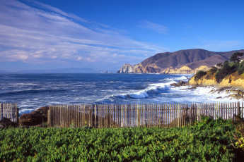 Картинка халф мун бей природа побережье забор пейзаж калифорния море
