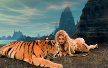 Картинка фэнтези красавицы чудовища тигр девушка кристина асмус