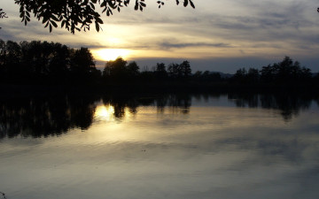 Картинка природа реки озера река лес закат