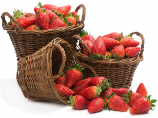 обоя еда, клубника,  земляника, свежие, ягоды, baskets, клубники, strawberries, fresh, berries, корзинки