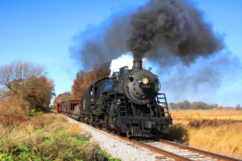 Картинка техника паровозы локомотив состав рельсы дорога железная