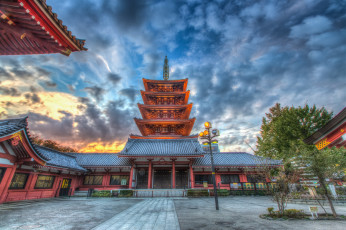 обоя sunset at pagoda, города, - буддийские и другие храмы, пагода