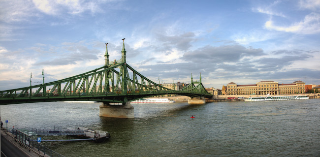 Обои картинки фото budapest - freiheitsbr&, 252, cke, города, будапешт , венгрия, река, мост