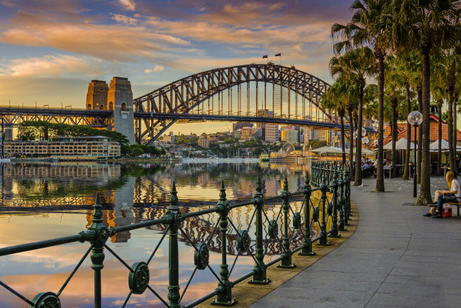 Обои картинки фото sydney harbour, города, сидней , австралия, гавань, набережная, мост