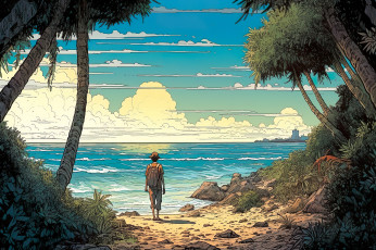 Картинка аниме пейзажи +природа побережье