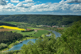 Картинка германия бавария риденбург природа пейзажи пейзаж река деревья