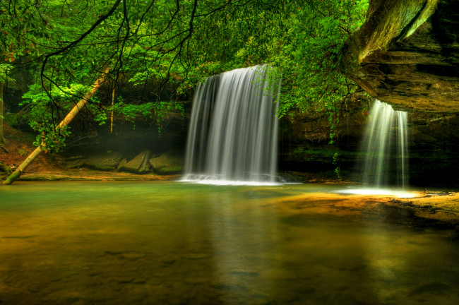 Обои картинки фото caney, creek, falls, bankhead, national, forest, alabama, природа, водопады