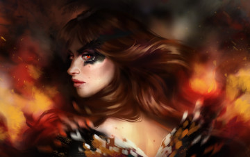 Картинка фэнтези девушки огонь