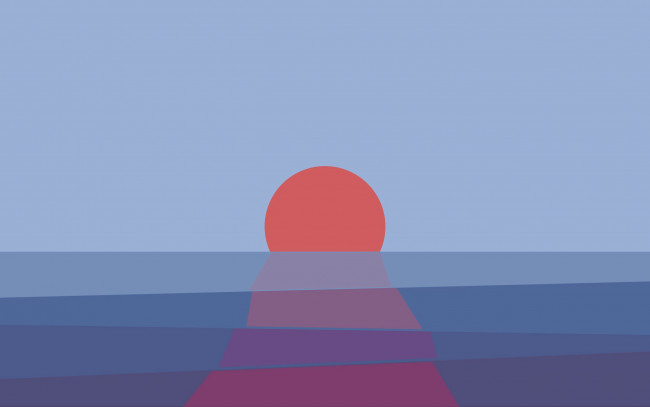 Обои картинки фото векторная графика, природа, небо, отражение, море, закат, солнце
