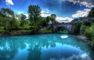 Картинка природа реки озера река мост