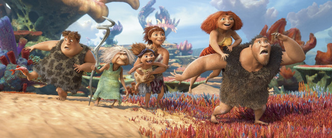 Обои картинки фото мультфильмы, the croods, caveman, family, the, croods, 2, vegetation