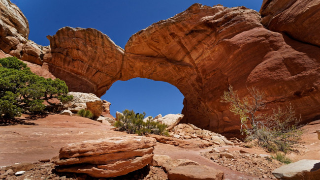 Обои картинки фото broken arch, arches national park, utah, природа, горы, broken, arch, arches, national, park