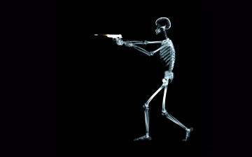 обоя разное, кости,  рентген, скелет, пистолет, пуля, выстрел
