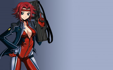 Картинка аниме code+geass красные волосы оружие девушка код гиас