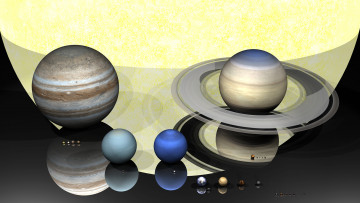 Картинка космос арт фигуры солнце планеты солнечная система