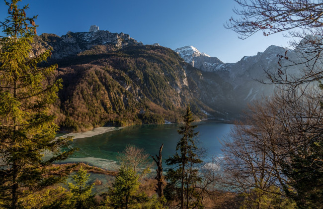 Обои картинки фото австрия, природа, реки, озера, деревья, водоем, горы