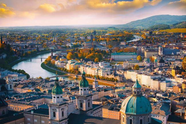 Обои картинки фото города, зальцбург , австрия, панорама