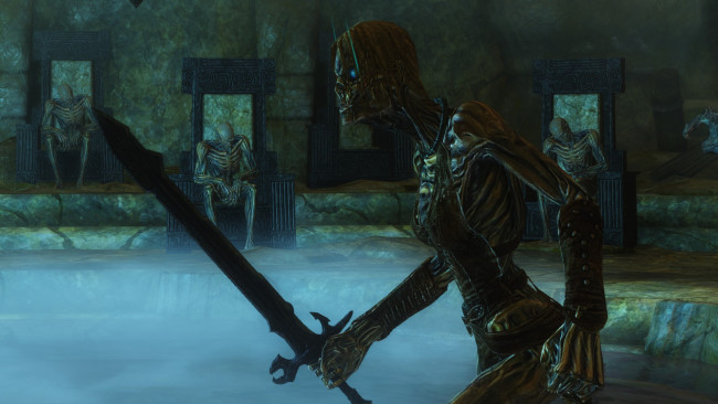 Обои картинки фото видео игры, the elder scrolls v,  skyrim, оружие, зомби