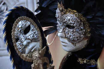 обоя разное, маски,  карнавальные костюмы, зеркало, отражение, карнавал, маска