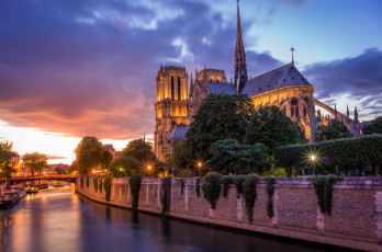 Картинка города париж+ франция paris notre dame