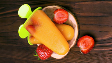 Картинка еда мороженое +десерты клубника фруктовое