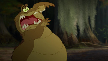 Картинка мультфильмы the+princess+and+the+frog крокодил страх испуг деревья