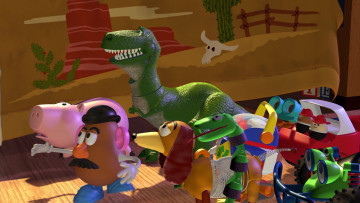 Картинка мультфильмы toy+story поросенок динозавр игрушки собака