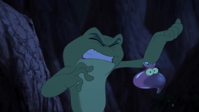 Обои картинки фото мультфильмы, the princess and the frog, лягушка, пиявка