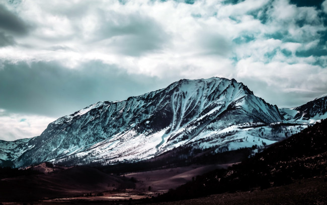 Обои картинки фото природа, горы, снег, облака, гора