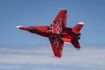 Картинка mcdonnell+douglas+f a-18+hornet авиация боевые+самолёты mcdonnell douglas ввс канада fa18 hornet красный