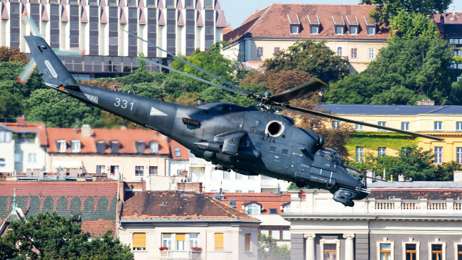Обои картинки фото mil mi-24p, авиация, вертолёты, вертушка