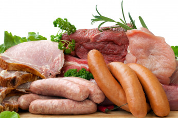 Картинка еда мясные+блюда говядина свинина колбаски