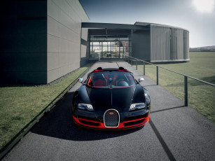 Картинка bugatti veyron 16 grand sport vitesse roadster автомобили красота изящество автомобиль