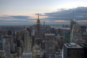Картинка manhattan new york city города нью йорк сша empire state building манхэттен здания небоскрёбы панорама