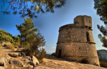 Картинка torre des molar города дворцы замки крепости горы склон крепостная башня san+miguel spain