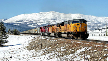 Картинка техника поезда горы железная дорога грузовой состав