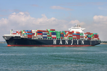 Картинка hanjin+yantian корабли грузовые+суда контейнеровоз