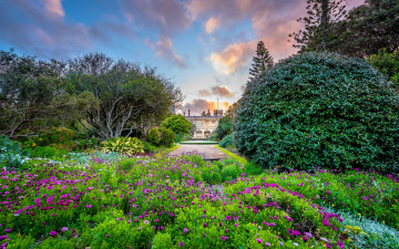 Картинка города -+пейзажи the royal botanic gardens sydney government house здание природа сад